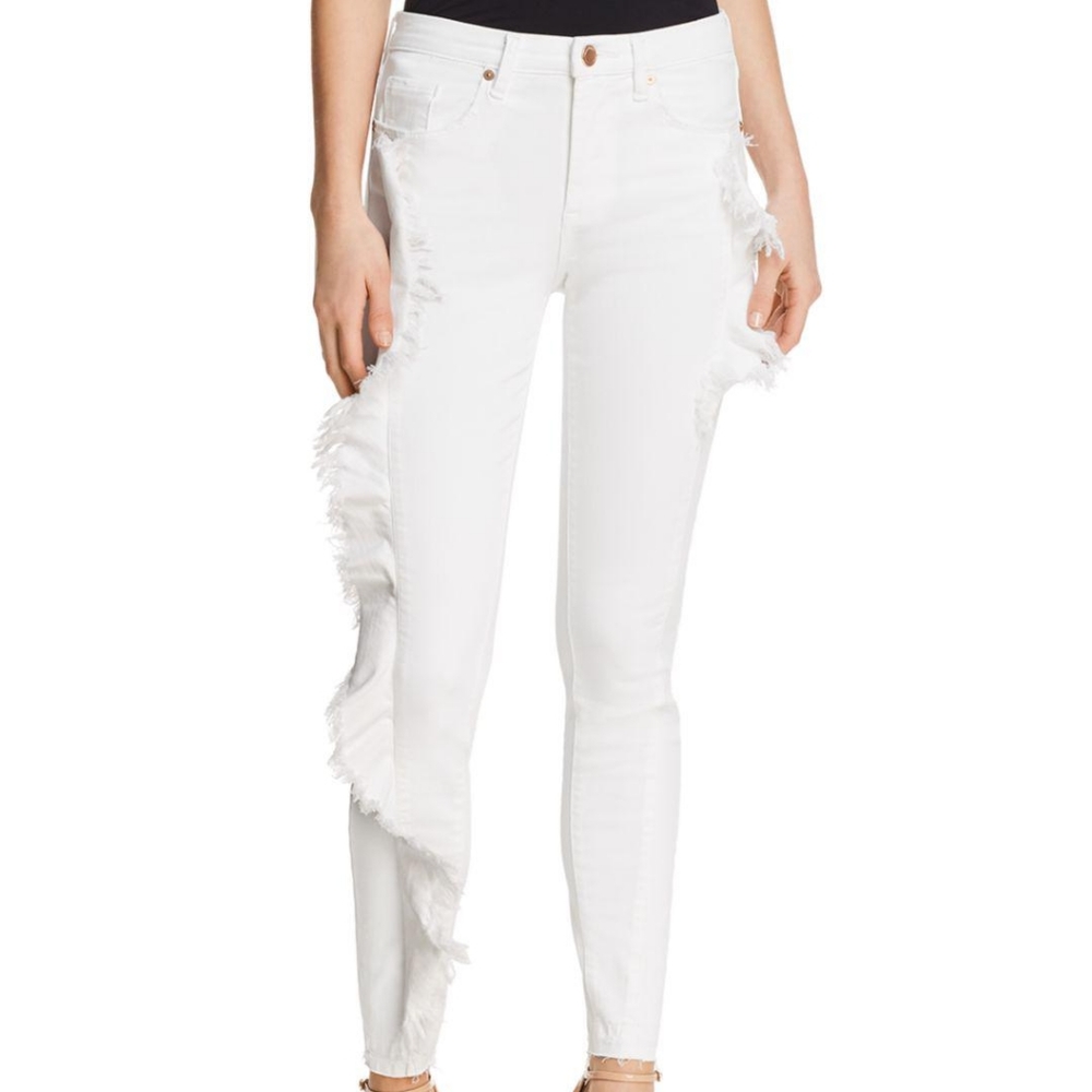 NWT blank NYC ruffled skinny jeans
